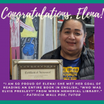Congratulations to Elena Gonzales!