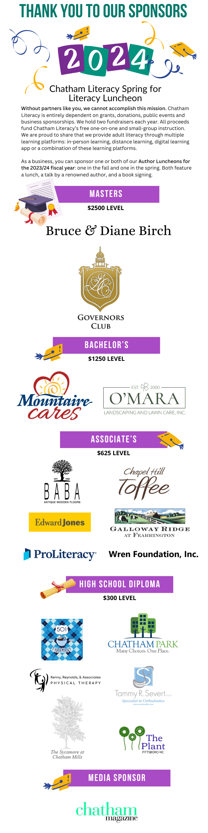 2024 Spring for Literacy Luncheon Sponsors