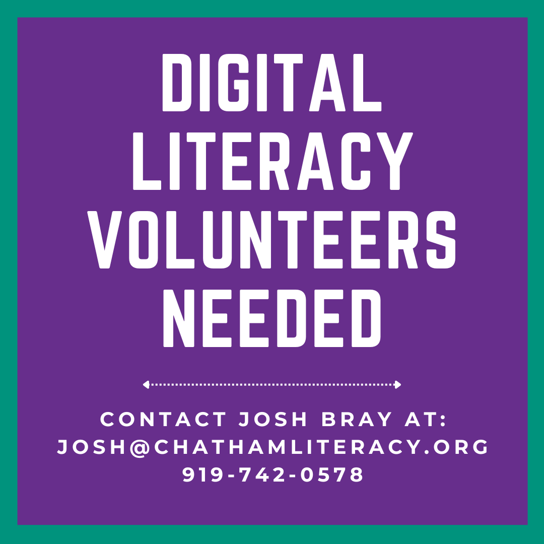 Chatham Literacy Needs Computer Tutors!¡Chatham Literacy necesita tutores de computación!