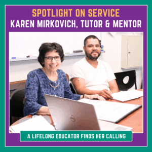Karen Mirkovich and a learner
