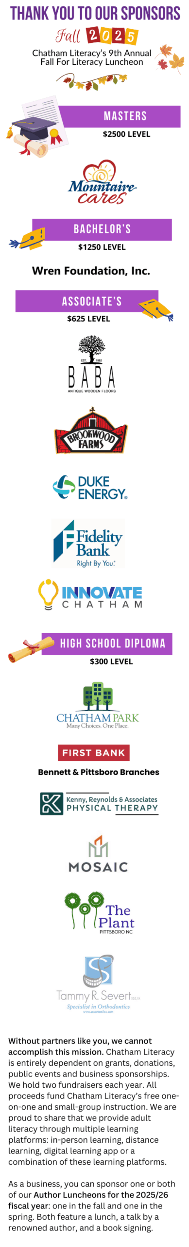 Our Sponsors - Fall 2025