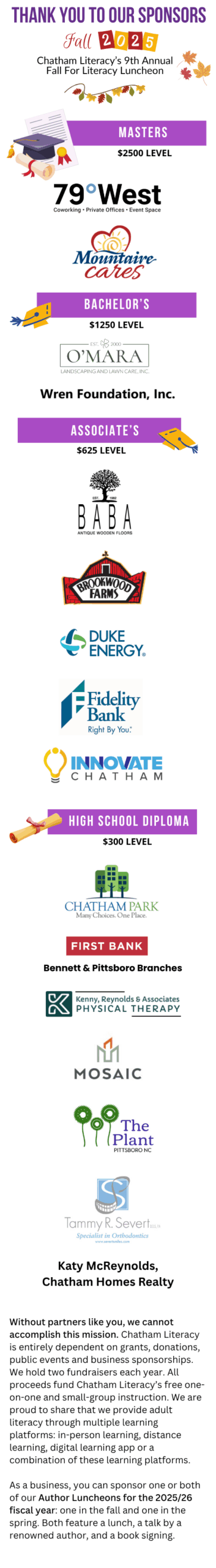 Our Sponsors - Fall 2025