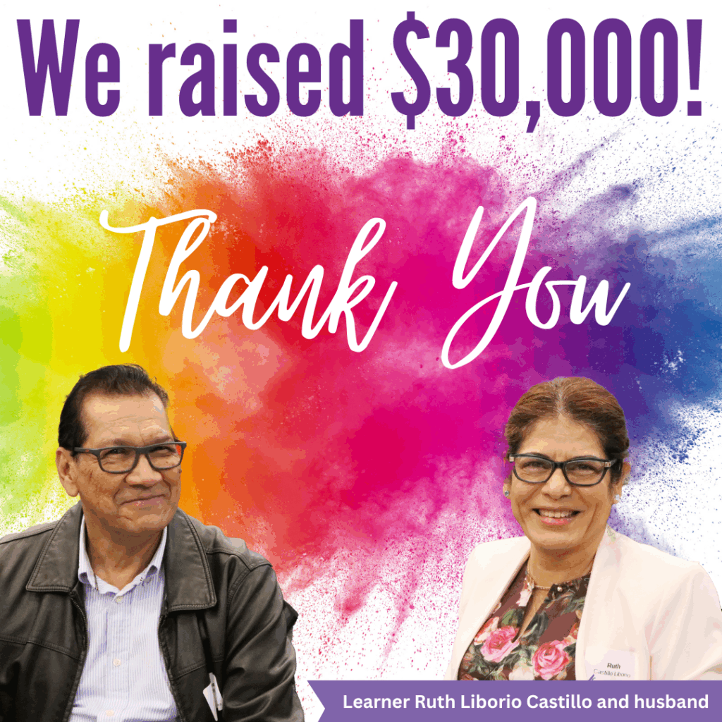 Learner Ruth Liborio Castillo and her husband